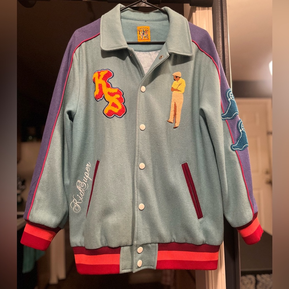 KidSuper Studios Embroidered Varsity Jacket Neighborhood Champions Men’s L